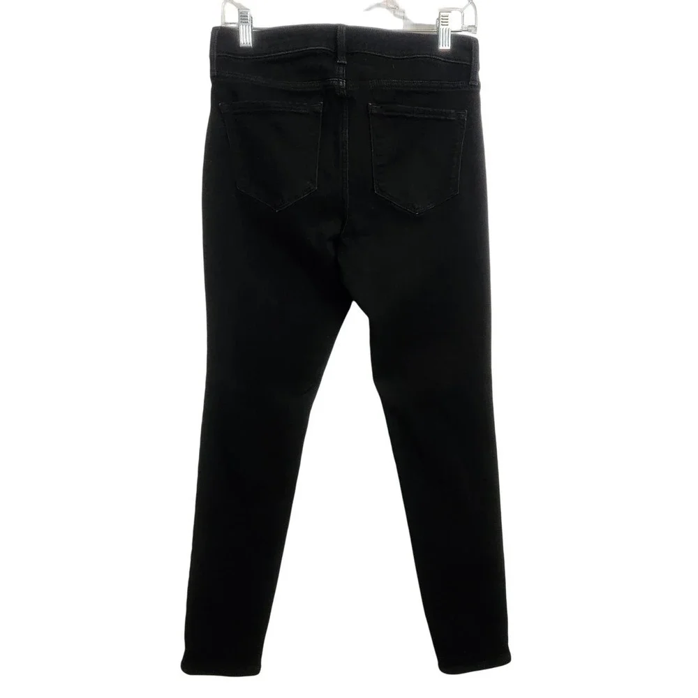 Old Navy Rockstar‎ Super Skinny Jeans Black Denim Mid Rise Rustic Women's Size 6